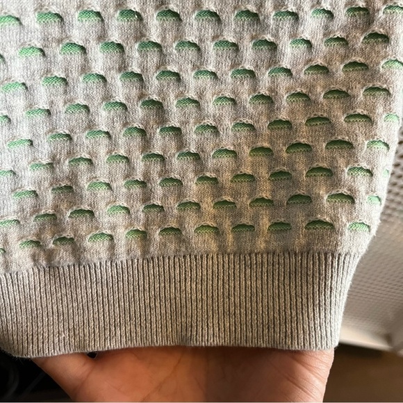 Halogen Women’s Top Size Small Perforated White and Green. Free with Purchase - Picture 6 of 10